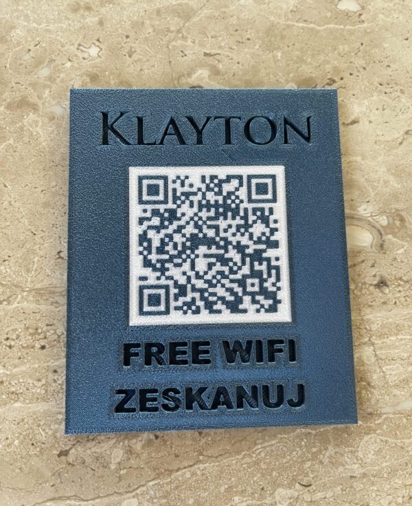Tabliczka z kodem QR do łączenia z siecią WIFI